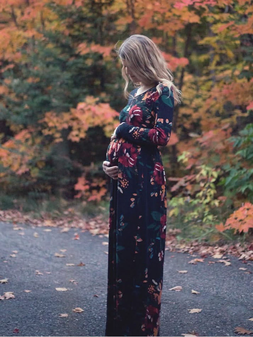 Floral Long Sleeve maternity Dress
